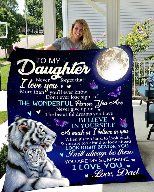 To My Daughter, Never Forget Blanket | Valentine's Day, Birthday, College Gift