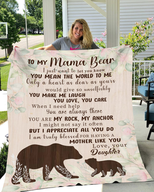 Mama Bear Blanket | Christmas Gift, Mother's Day Gift