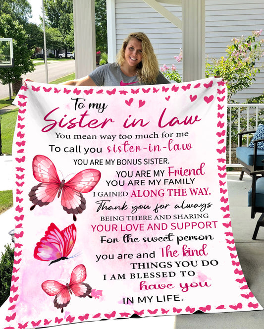 To My Sister-in Law Blanket | Birthday Gift, Christmas Gift, Valentine's Day Gift