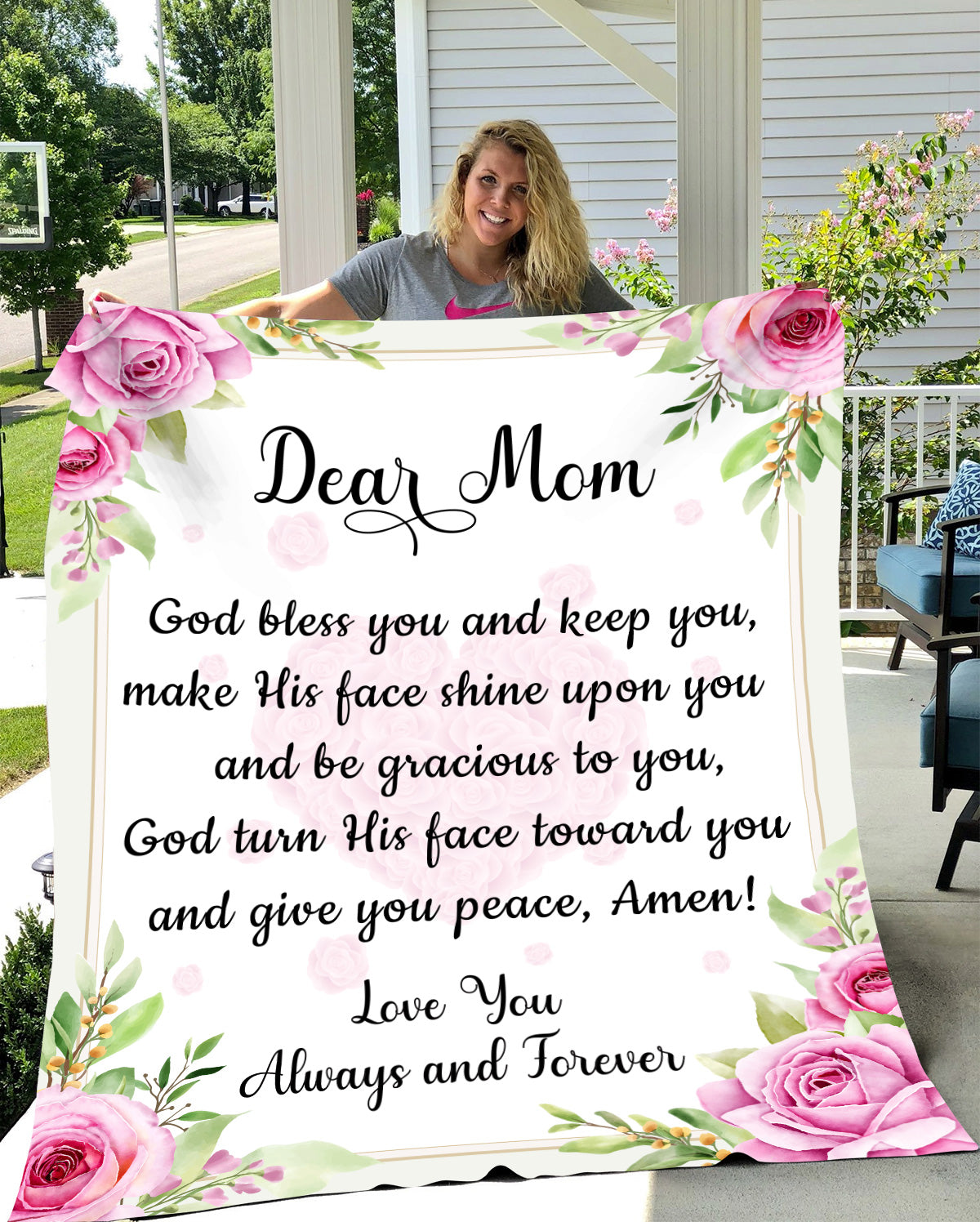 Dear Mom, God Bless You and Keep You Blanket | Birthday Gift, Valentine's Day Gift, Special Occasions Gift