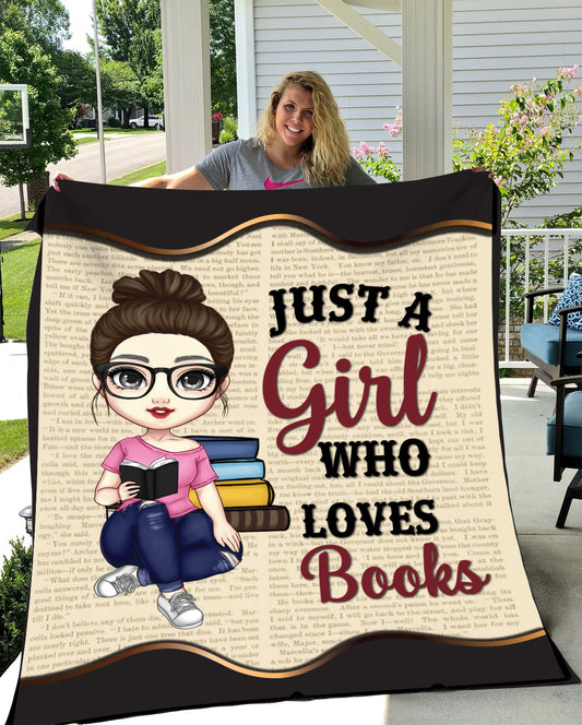 Just A Girl Who Loves Books Blanket | Birthday Gift, Christmas Girl, Special Occasion Gift