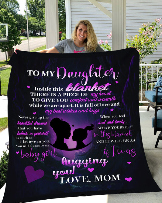 To My Daughter, Piece of My Heart Blanket | Christmas Gift, Birthday Gift