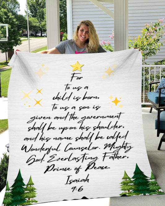 For Unto Us A Child Is Born Blanket | Christmas Gift