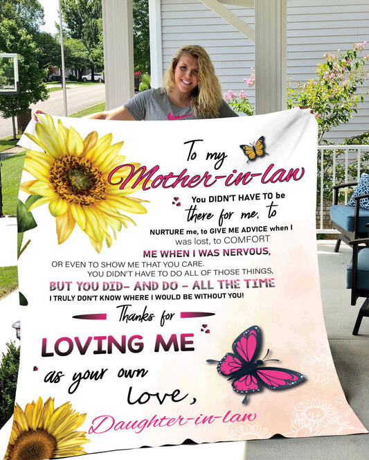 To My Mother-in-law Blanket | Valentine's Day Gift, Birthday Gift, Christmas Gift