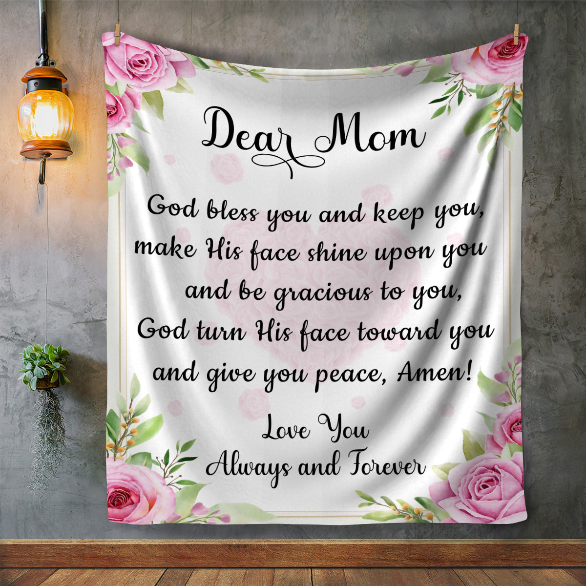 Dear Mom, God Bless You and Keep You Blanket | Birthday Gift, Valentine's Day Gift, Special Occasions Gift