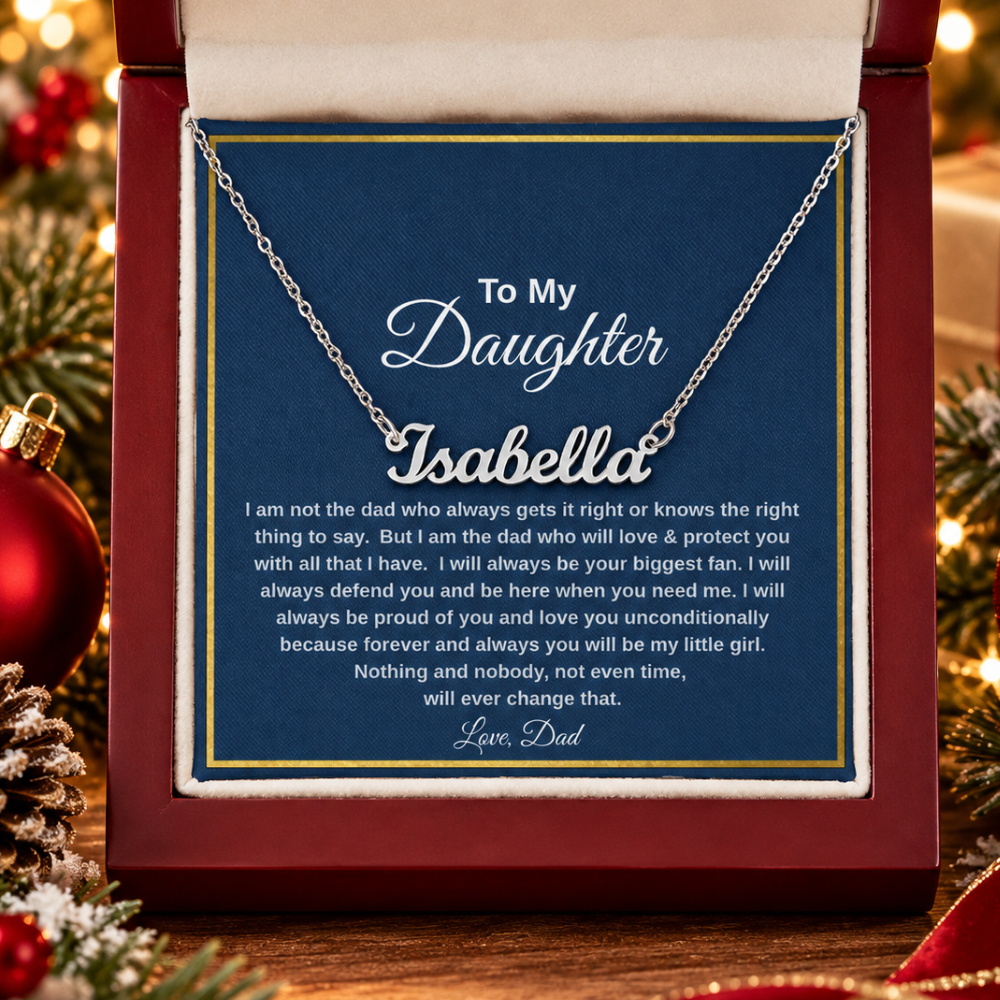 To My Daughter Personalized Name Necklace from Dad | Heartfelt Gift
