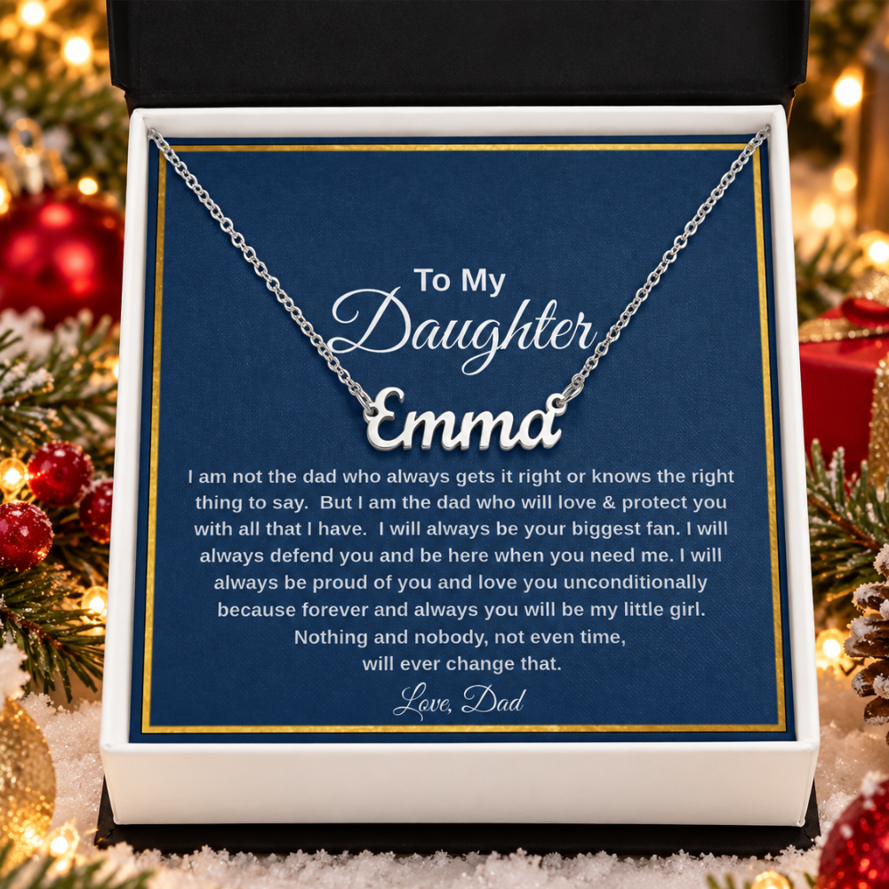 To My Daughter Personalized Name Necklace from Dad | Heartfelt Gift