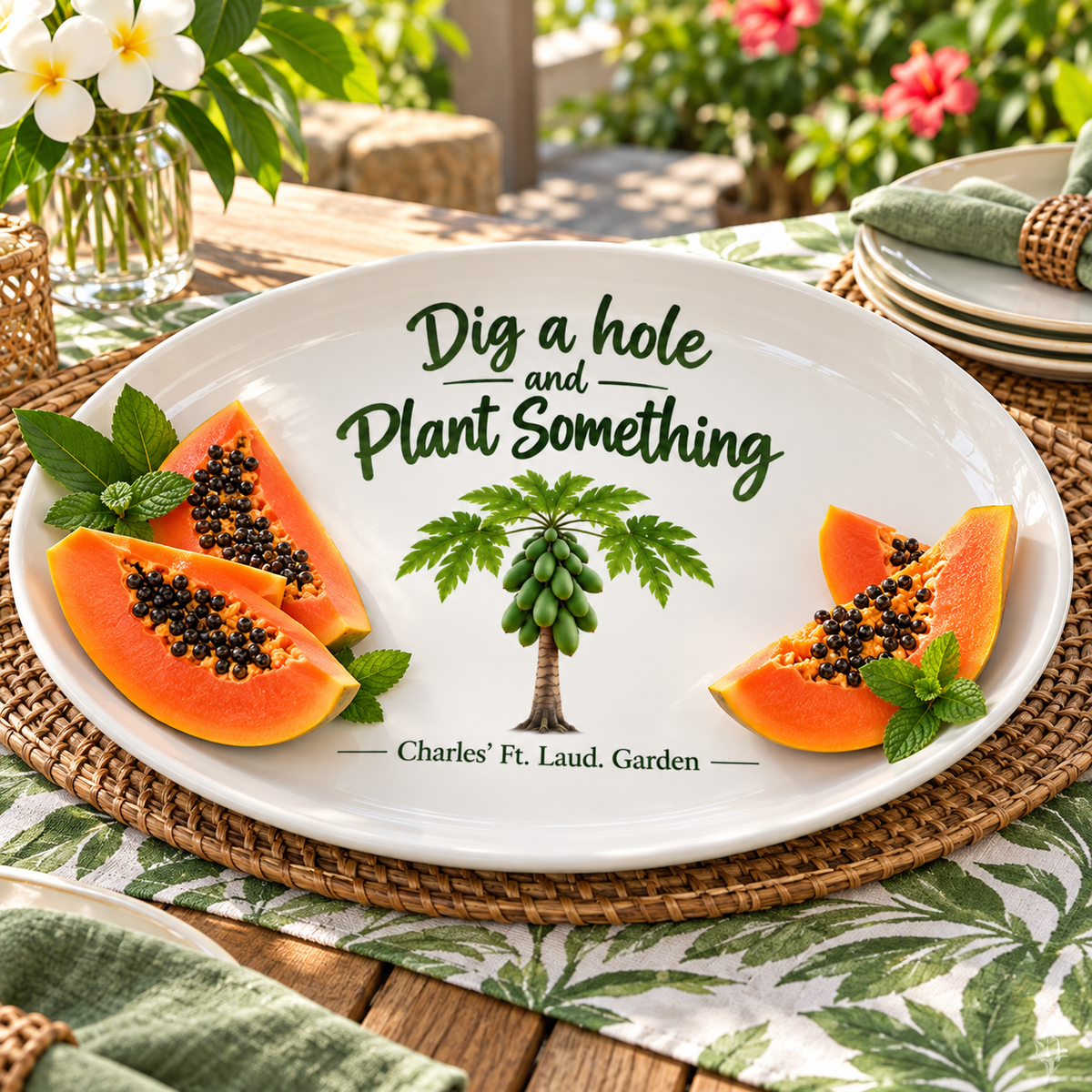 Dig a Hole & Plant Something – Inspirational Garden Serving Platter