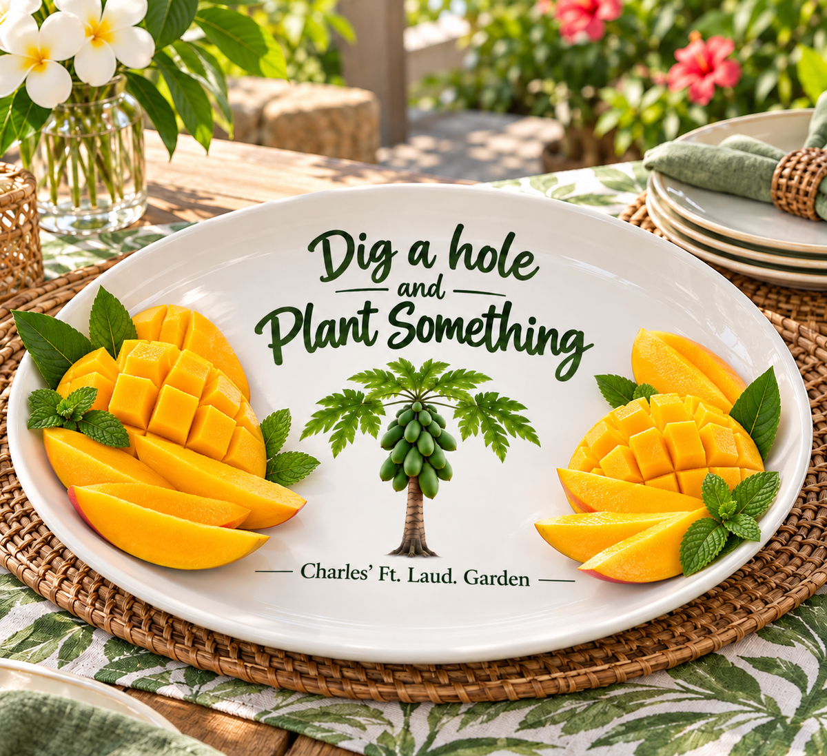 Dig a Hole & Plant Something – Inspirational Garden Serving Platter