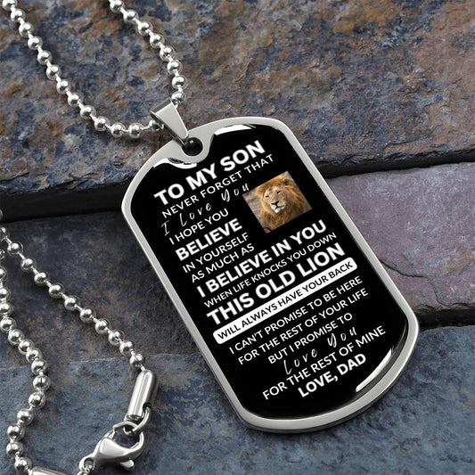 To My Son | I Believe in You | Dog Tag Necklace