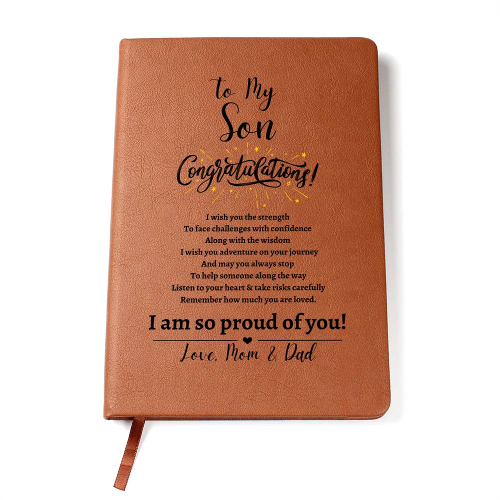 To My Son | We Are So Proud of You | Leather Journal