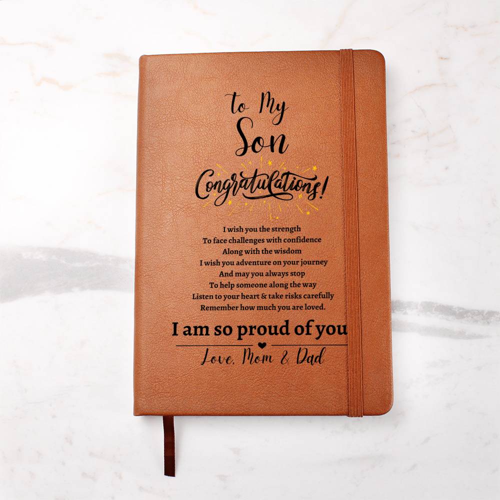 To My Son | We Are So Proud of You | Leather Journal