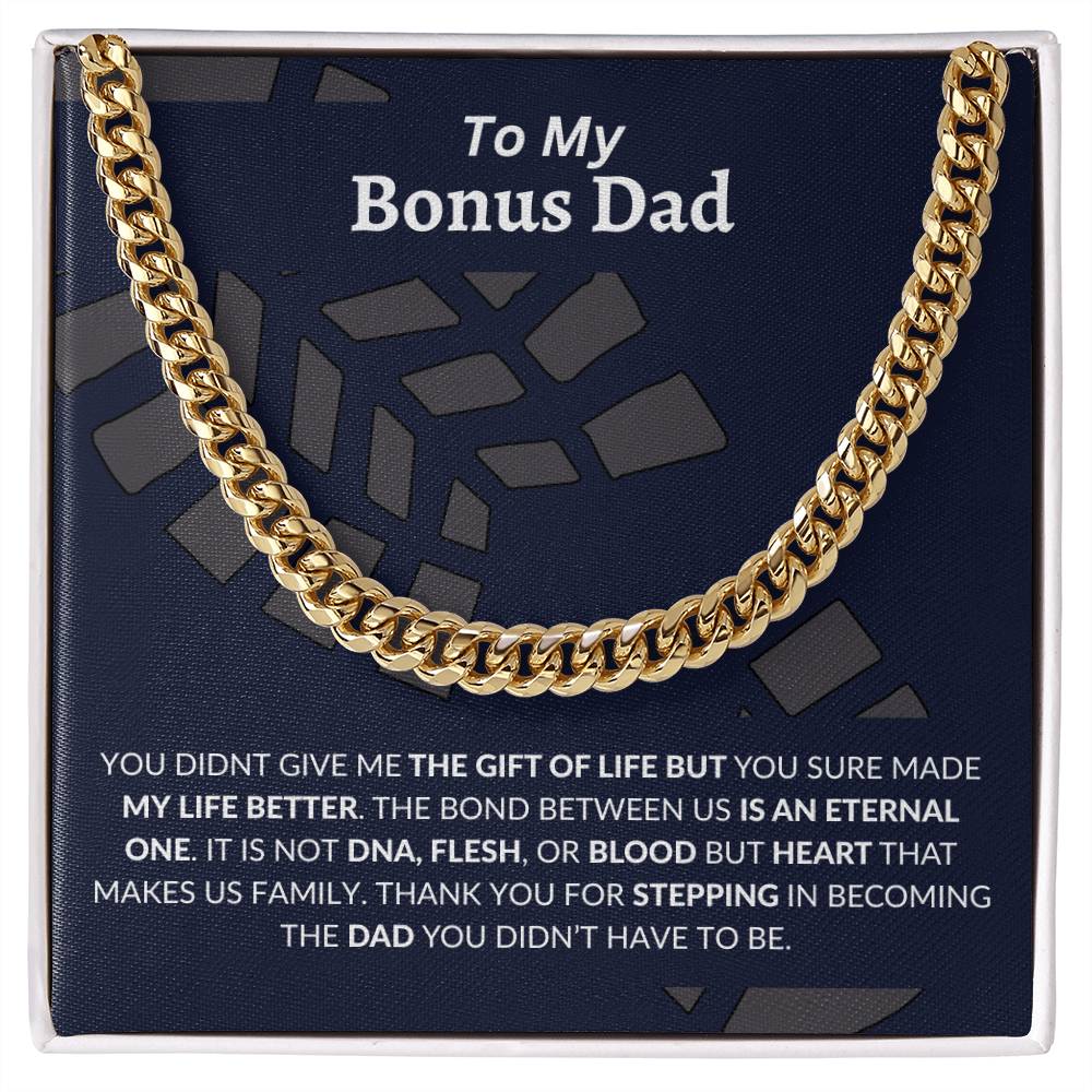 To My Bonus Dad | Happy Father's Day, Happy Birthday | Cuban Link Chain