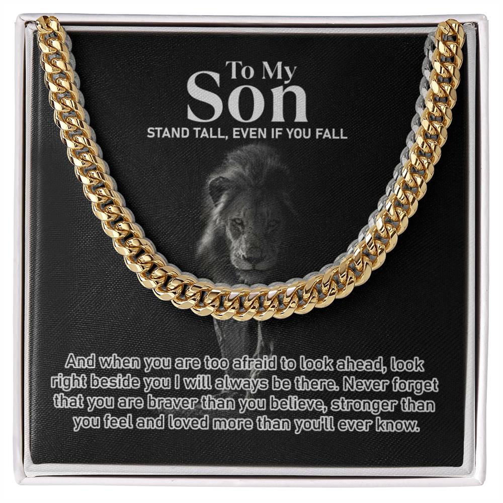 To My Son | Stand Tall | Graduation Gift | Cuban Link Chain
