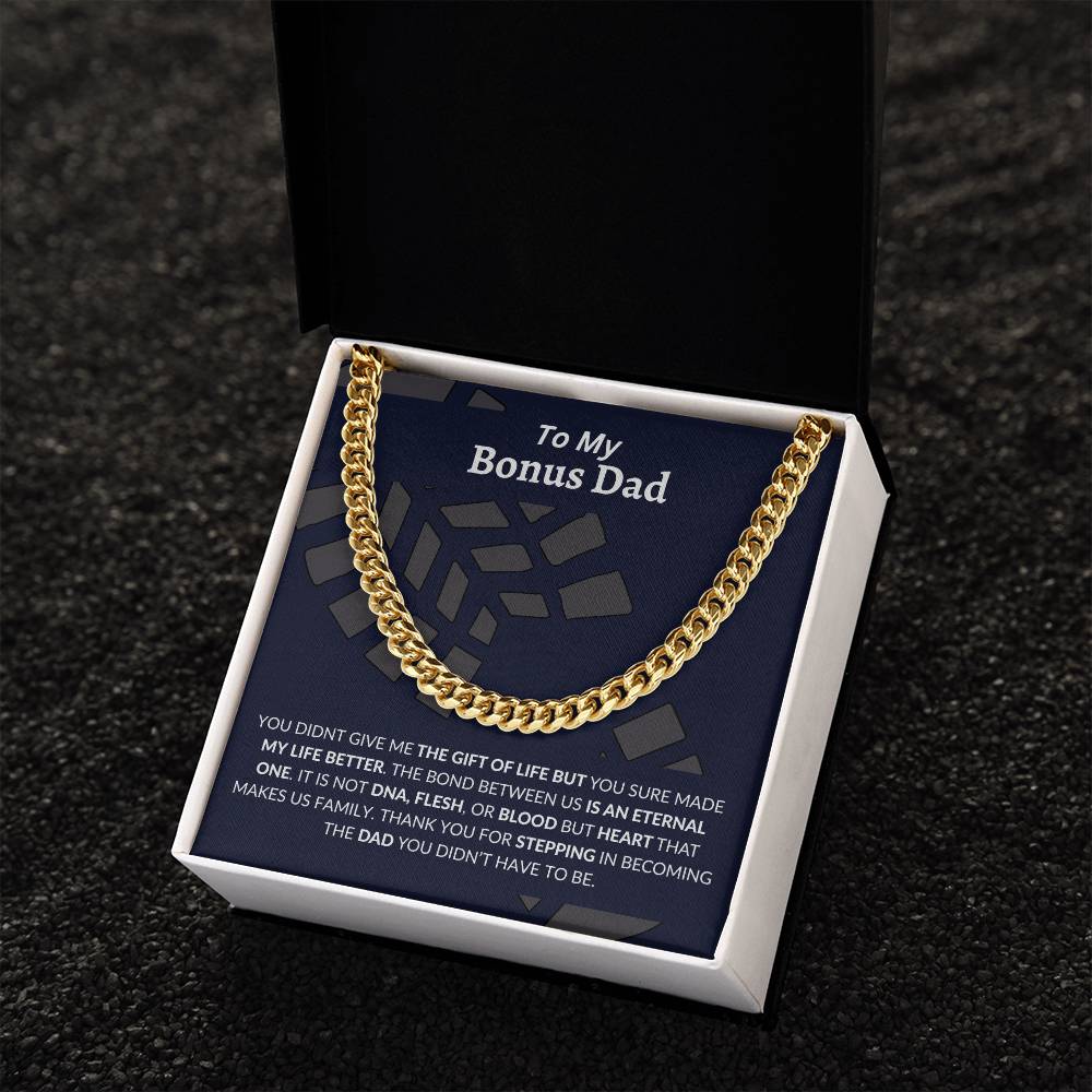 To My Bonus Dad | Happy Father's Day, Happy Birthday | Cuban Link Chain