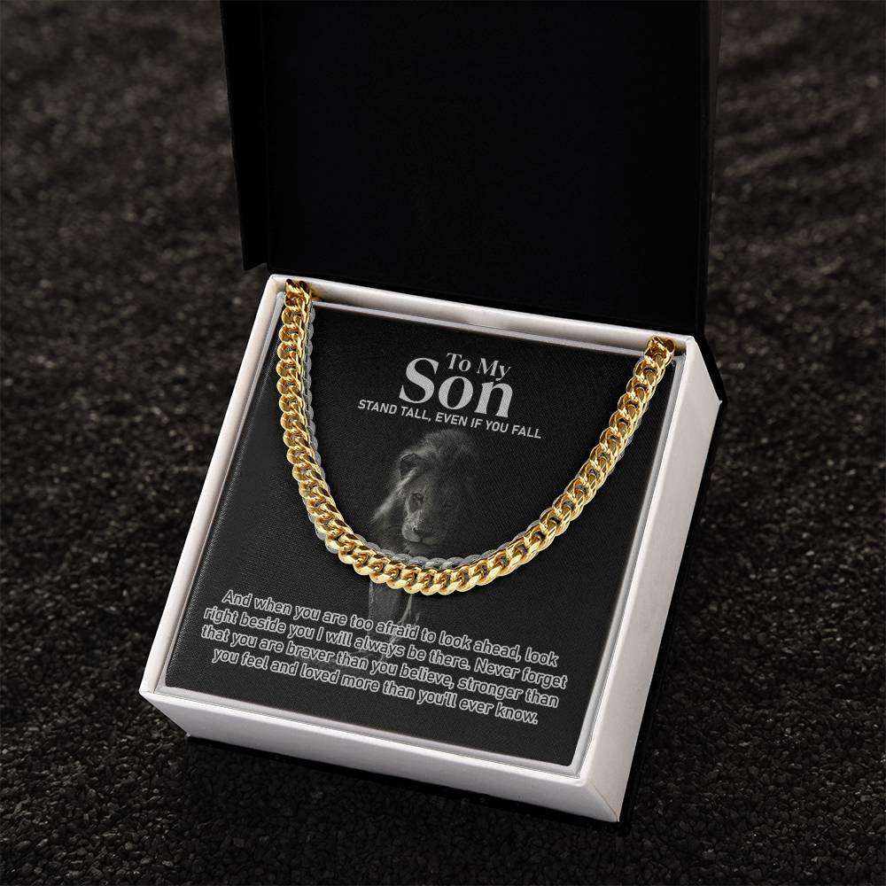 To My Son | Stand Tall | Graduation Gift | Cuban Link Chain