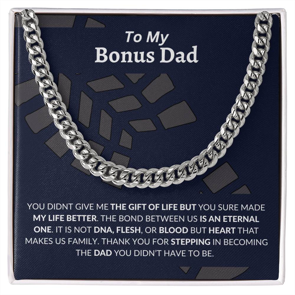 To My Bonus Dad | Happy Father's Day, Happy Birthday | Cuban Link Chain