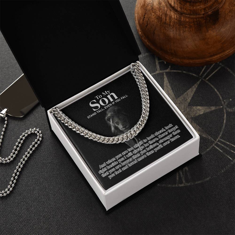 To My Son | Stand Tall | Graduation Gift | Cuban Link Chain