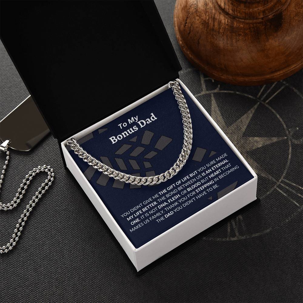 To My Bonus Dad | Happy Father's Day, Happy Birthday | Cuban Link Chain