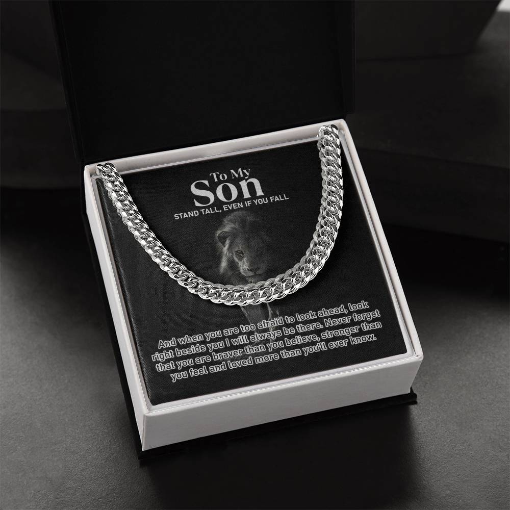 To My Son | Stand Tall | Graduation Gift | Cuban Link Chain