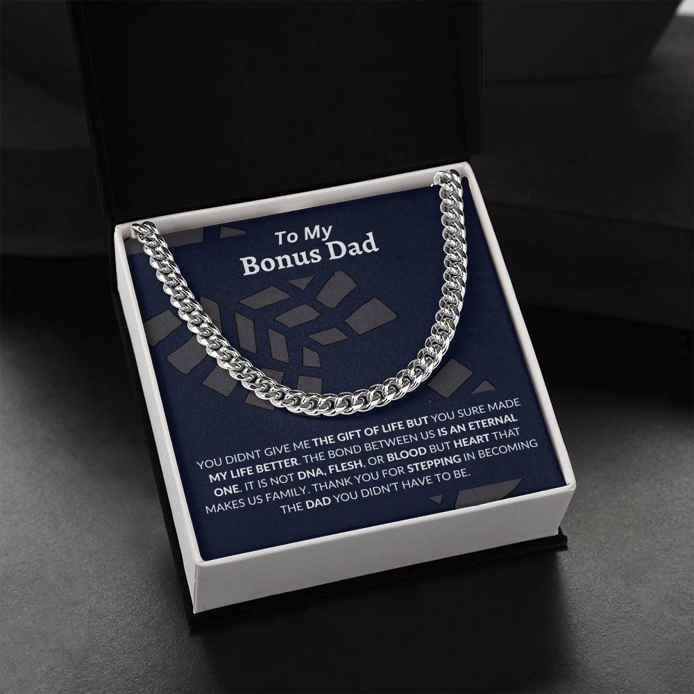 To My Bonus Dad | Happy Father's Day, Happy Birthday | Cuban Link Chain