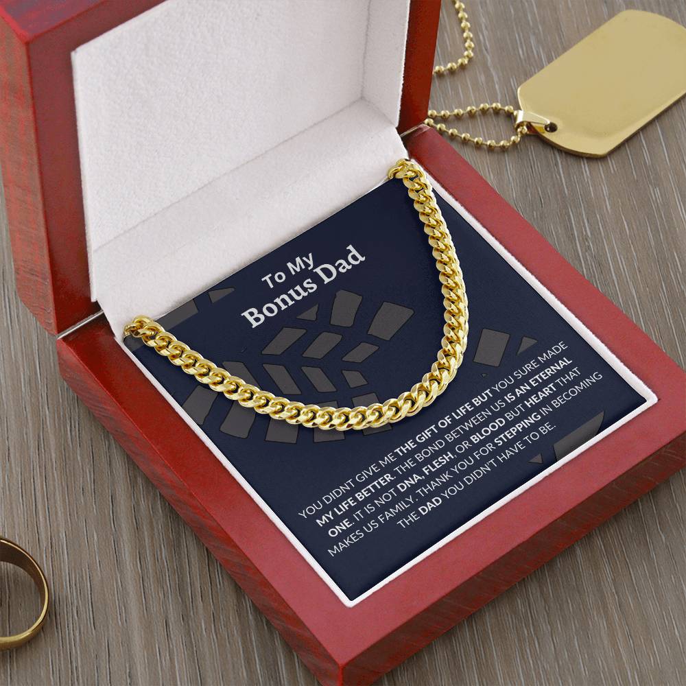 To My Bonus Dad | Happy Father's Day, Happy Birthday | Cuban Link Chain