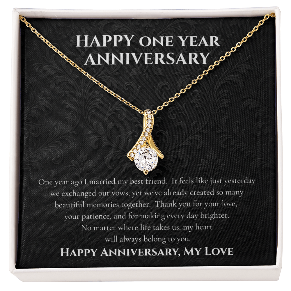 To My Wife – Happy One Year Anniversary Necklace Gift
