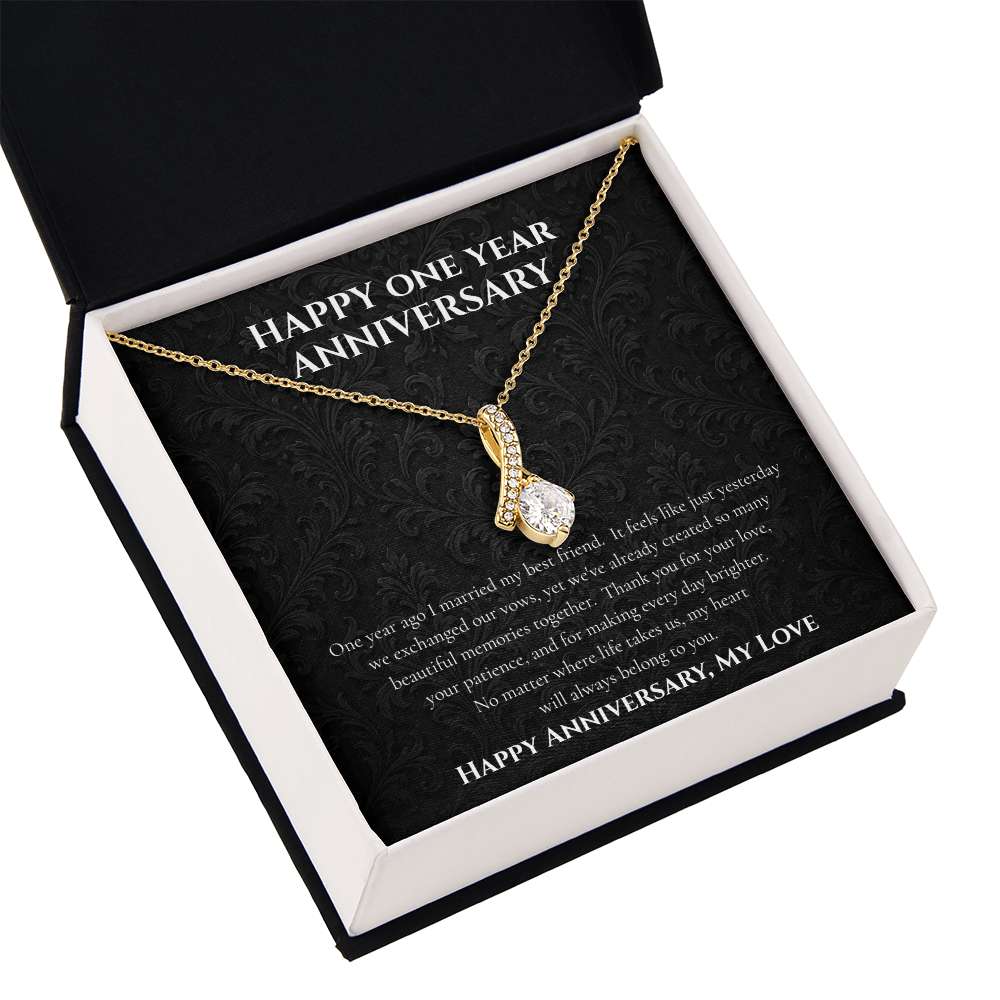 To My Wife – Happy One Year Anniversary Necklace Gift