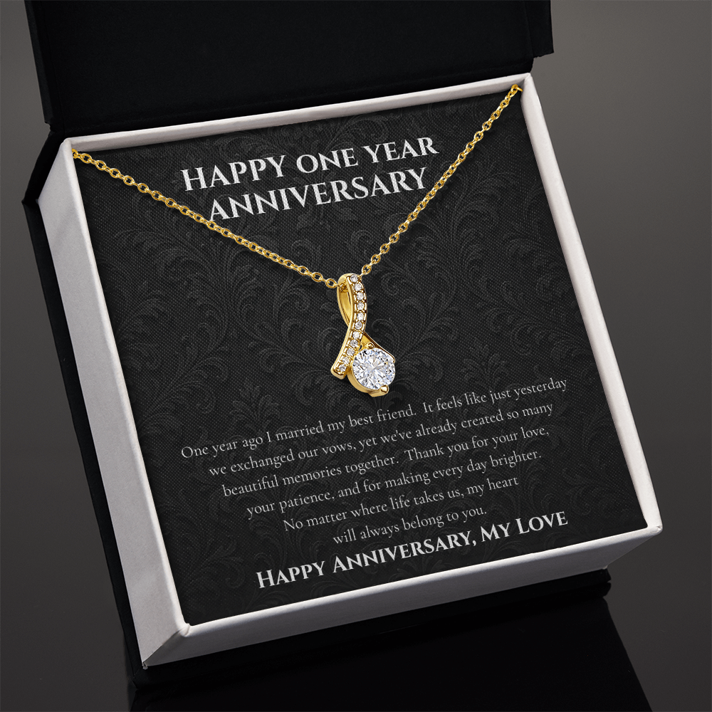 To My Wife – Happy One Year Anniversary Necklace Gift