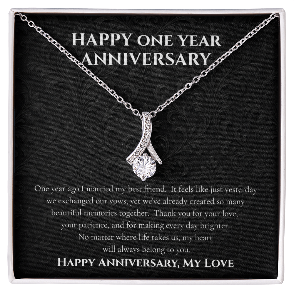 To My Wife – Happy One Year Anniversary Necklace Gift