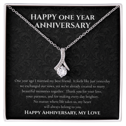 To My Wife – Happy One Year Anniversary Necklace Gift