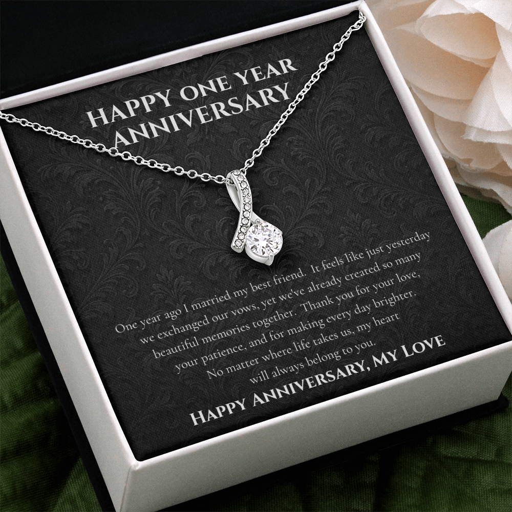 To My Wife – Happy One Year Anniversary Necklace Gift