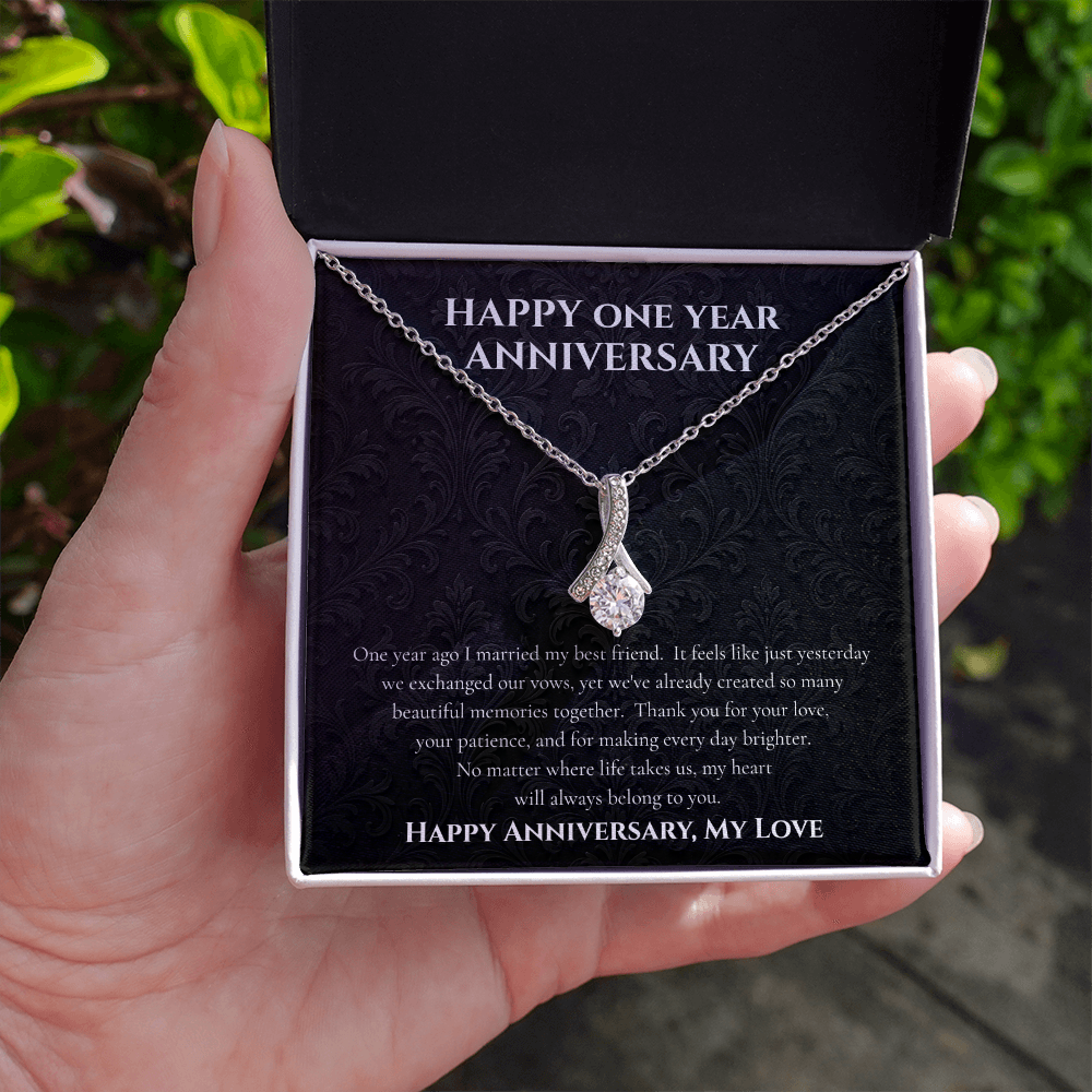 To My Wife – Happy One Year Anniversary Necklace Gift