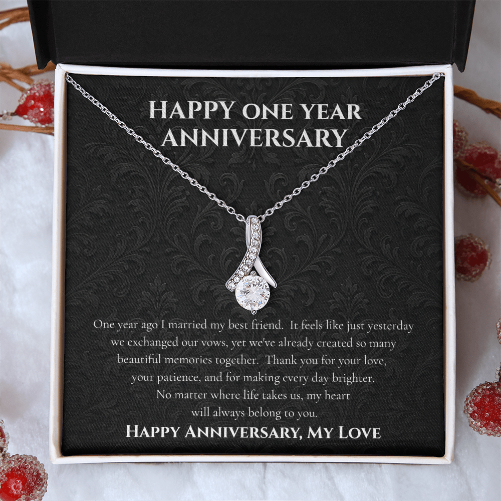 To My Wife – Happy One Year Anniversary Necklace Gift