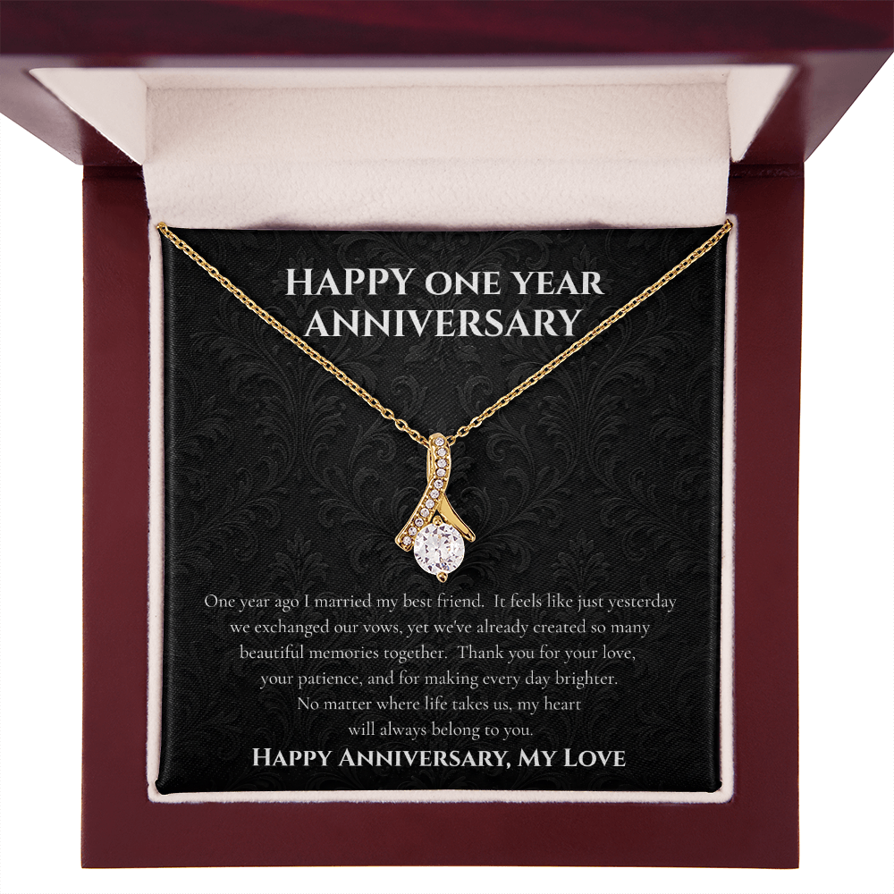 To My Wife – Happy One Year Anniversary Necklace Gift