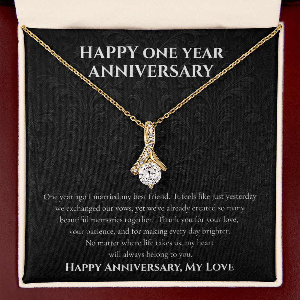 To My Wife – Happy One Year Anniversary Necklace Gift