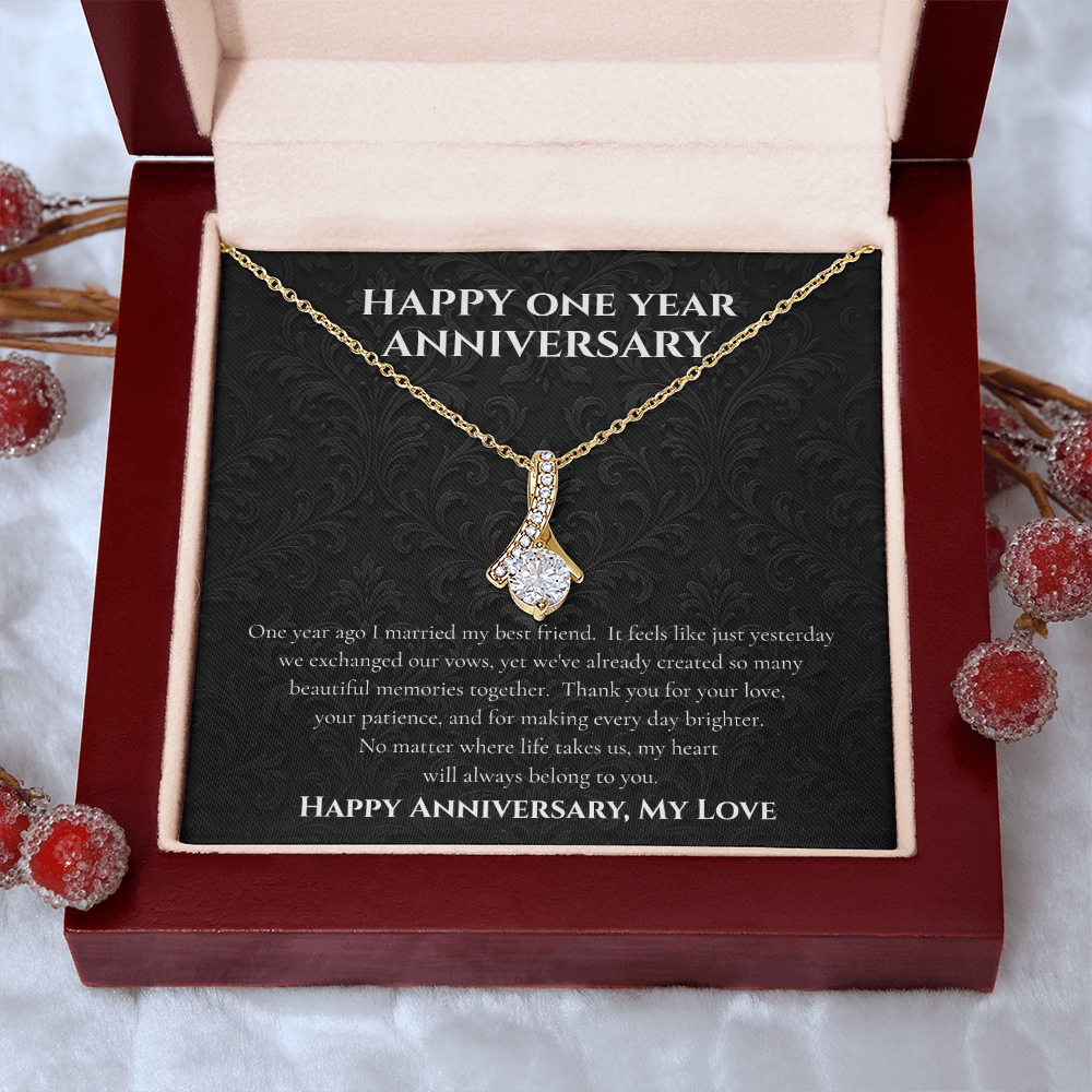 To My Wife – Happy One Year Anniversary Necklace Gift