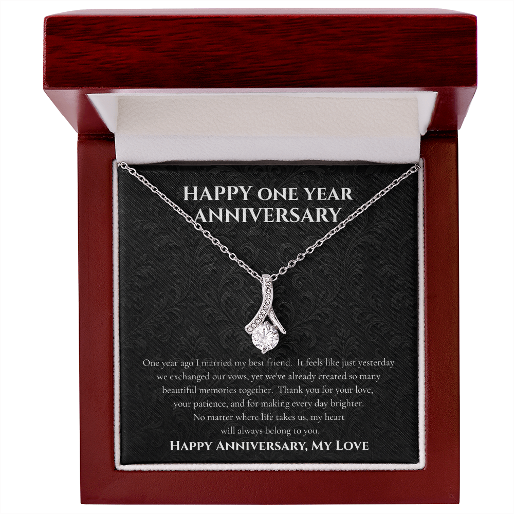 To My Wife – Happy One Year Anniversary Necklace Gift