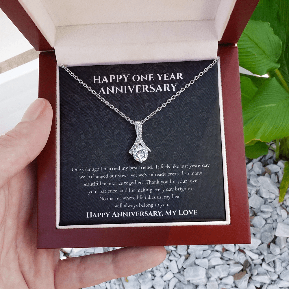 To My Wife – Happy One Year Anniversary Necklace Gift