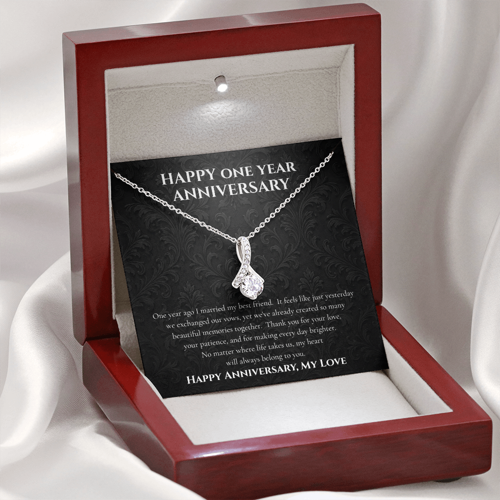 To My Wife – Happy One Year Anniversary Necklace Gift