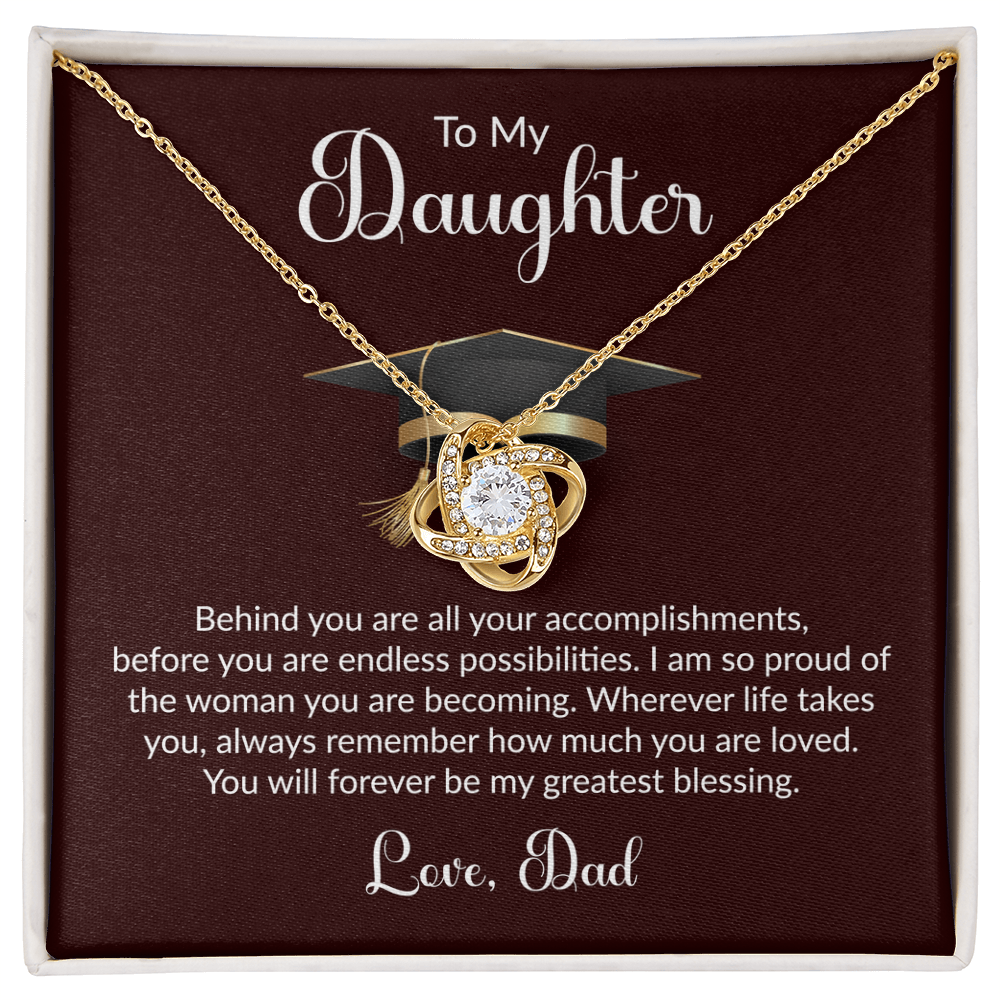 To My Daughter – Proud Dad Graduation Necklace