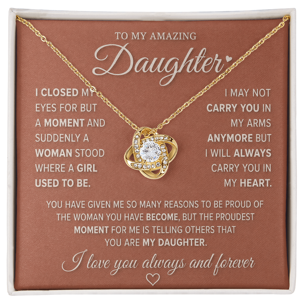 To My Amazing Daughter – Love Knot Necklace