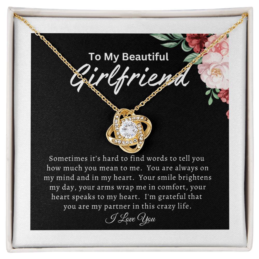 To My Beautiful Girlfriend (Mother's Day Gift, Birthday Gift, Valentine's Day Gift) - Love Knot Necklace