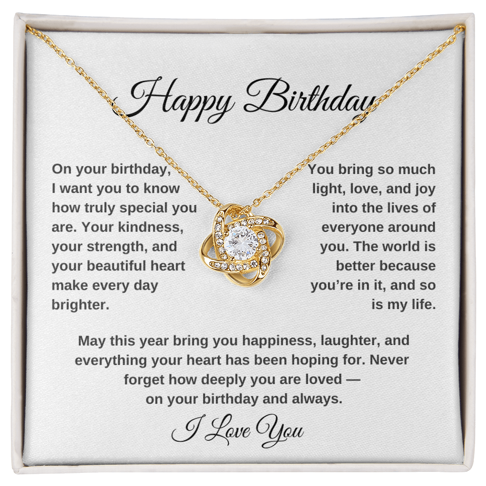 Happy Birthday – You Are Deeply Loved | Love Knot Necklace