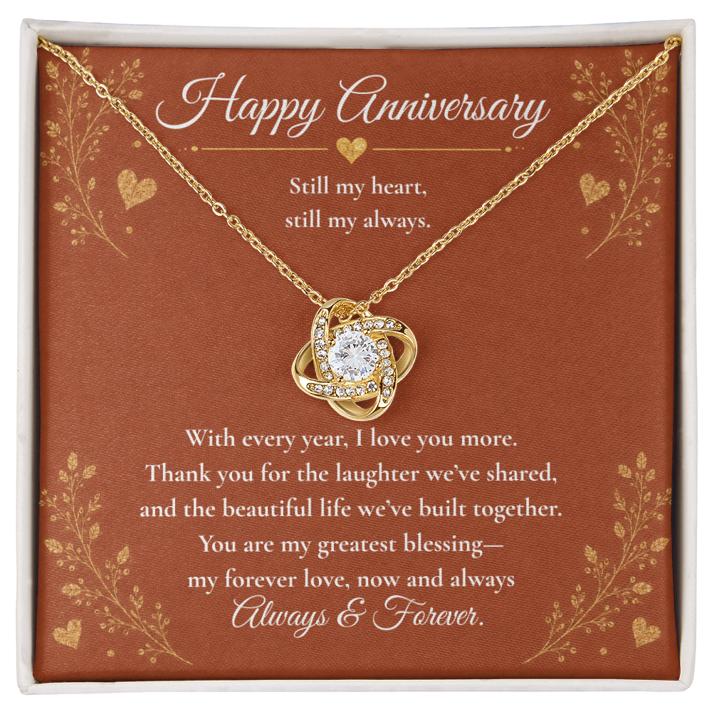 To My Wife – My Heart, My Always | Anniversary Love Knot Necklace
