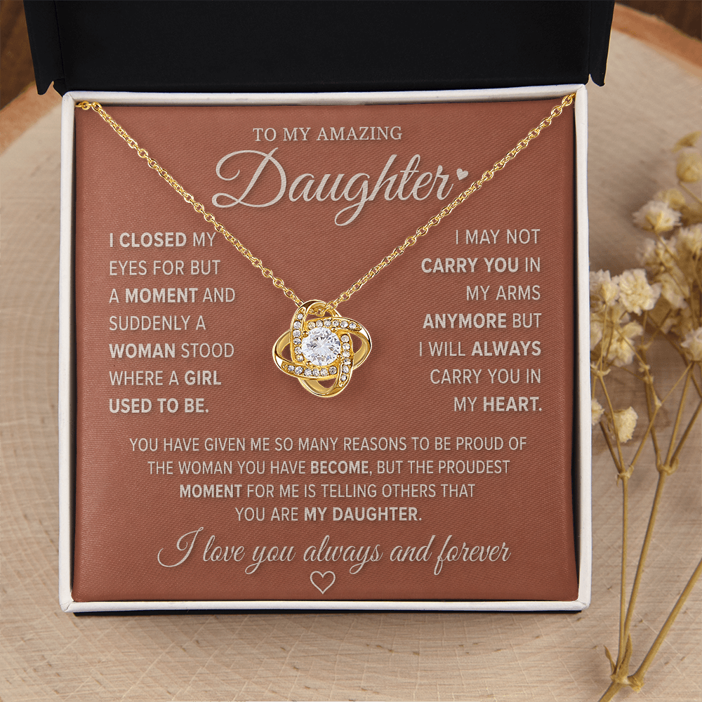 To My Amazing Daughter – Love Knot Necklace