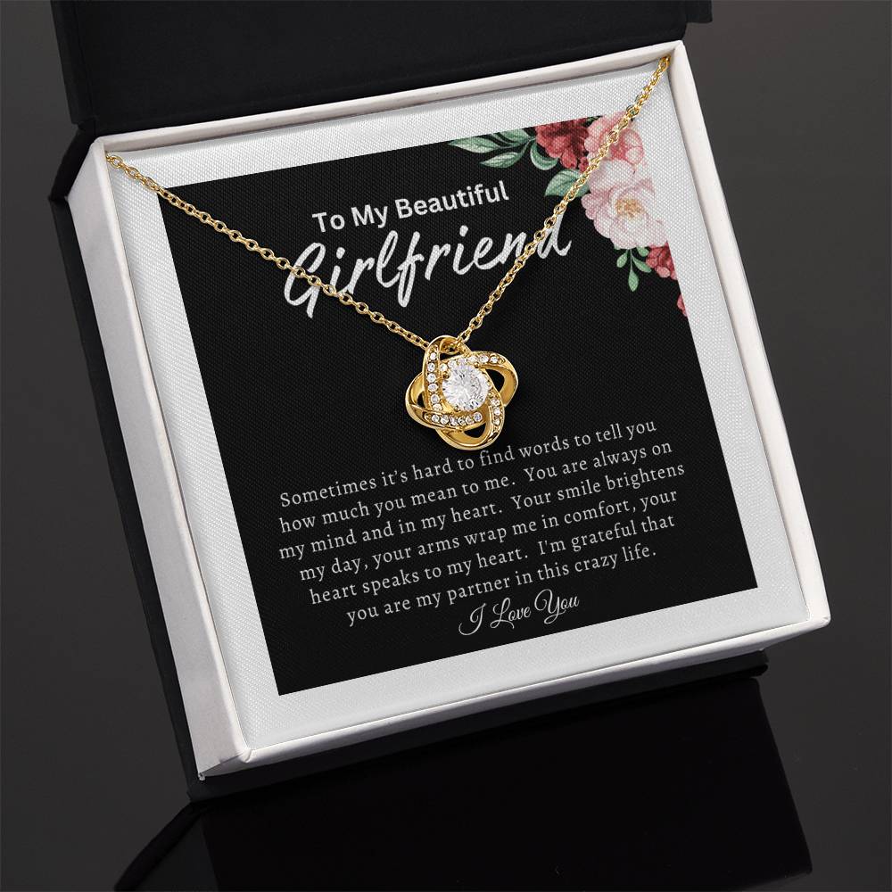 To My Beautiful Girlfriend (Mother's Day Gift, Birthday Gift, Valentine's Day Gift) - Love Knot Necklace
