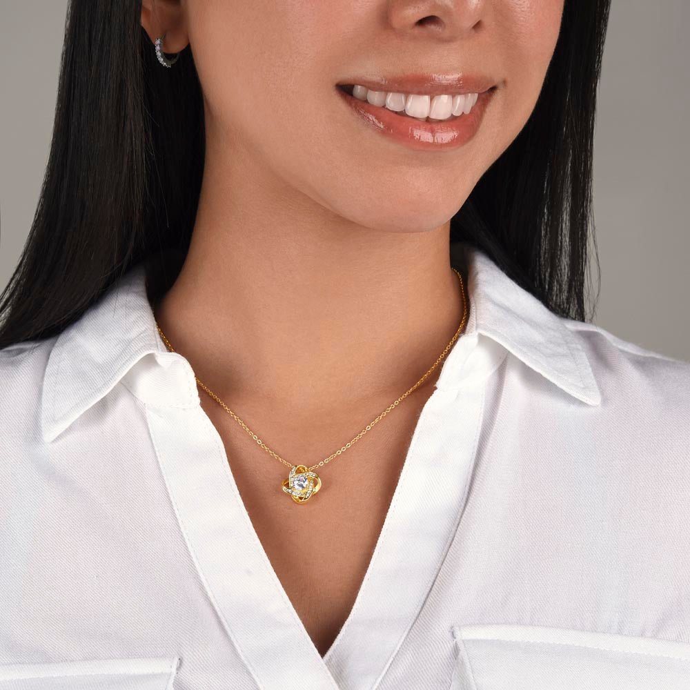 Mom - You're The World - Love Knot Necklace From Son