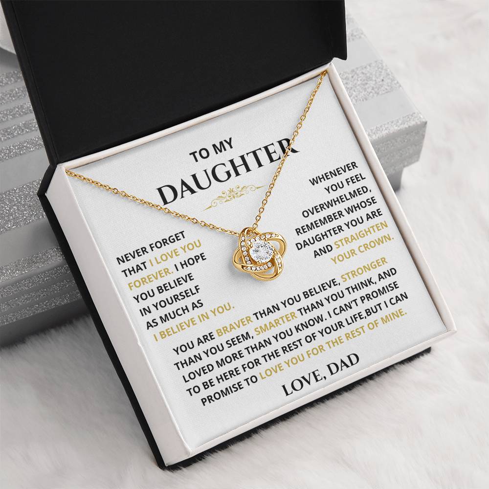 To My Daughter |  Believe in Yourself Love Knot Necklace