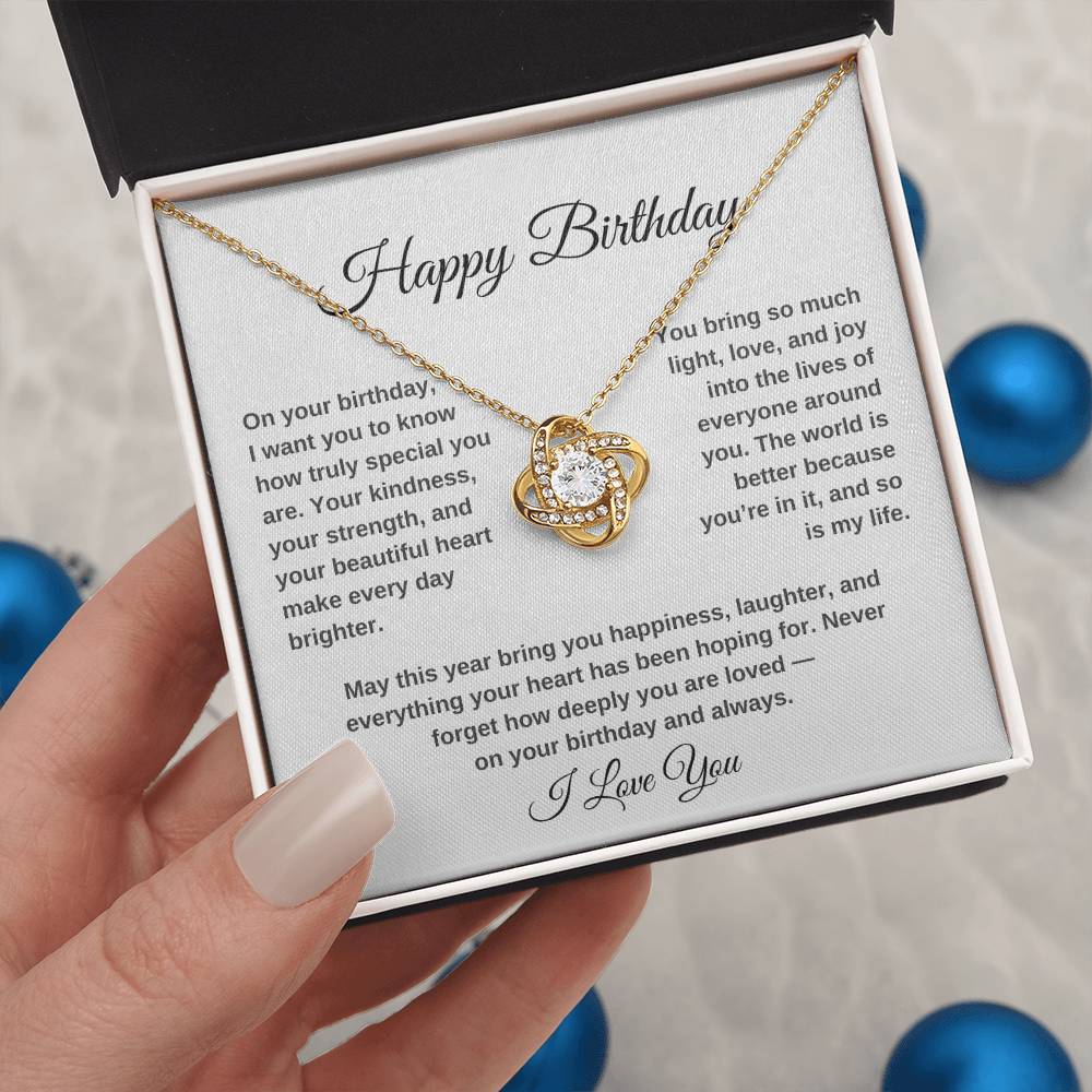 Happy Birthday – You Are Deeply Loved | Love Knot Necklace